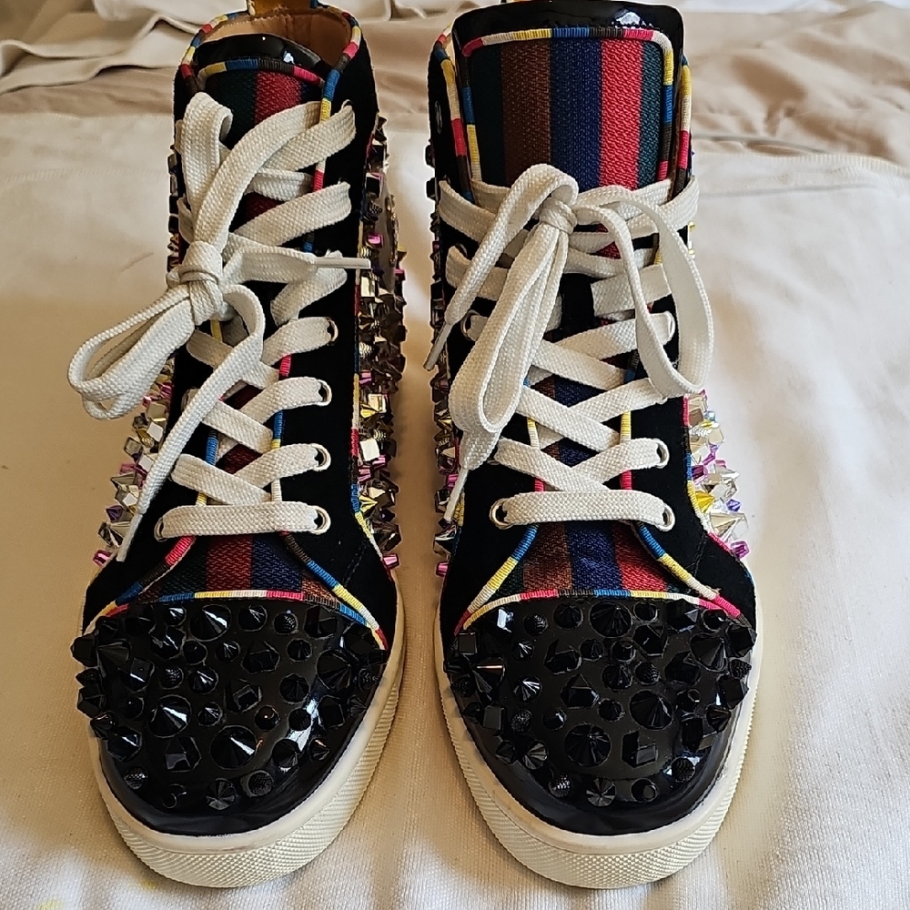 Colorful Studded High-Top Sneakers